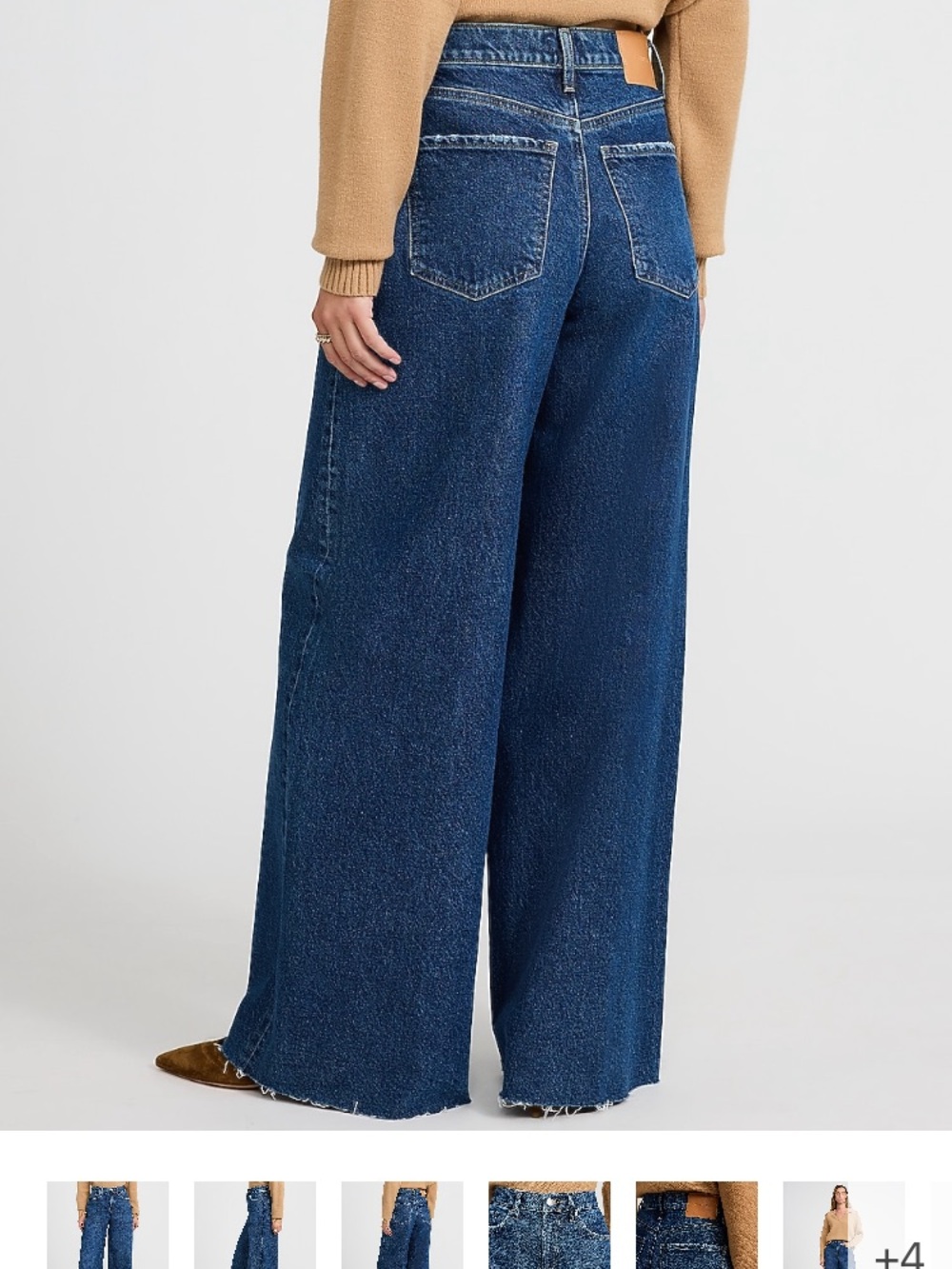 Express Wide-Leg High-Rise Jeans - Dark Blue stretch - Picture 3 of 10